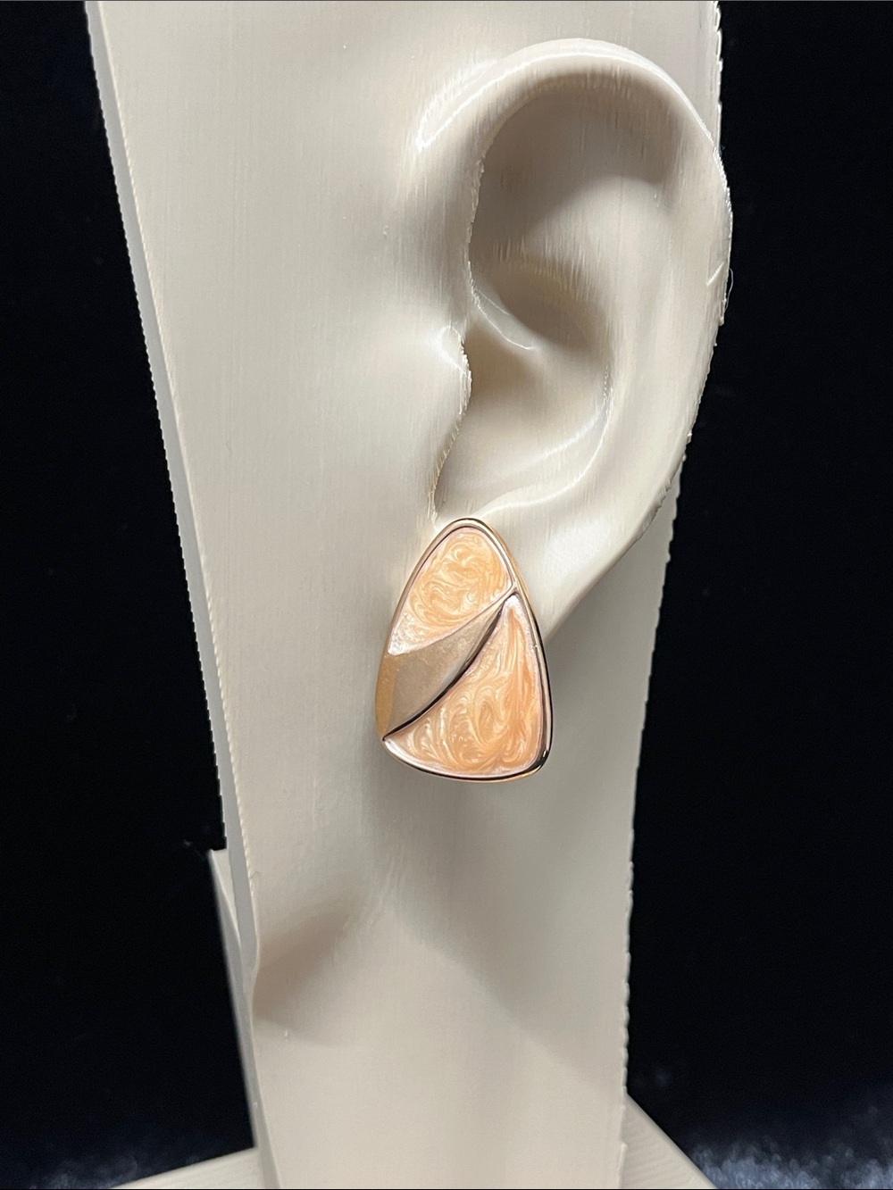 Monet Elegant Peach Swirl Drop Earrings - Women's Jewelry - Studded
